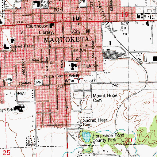 Topographic Map of Third Ward Park, IA