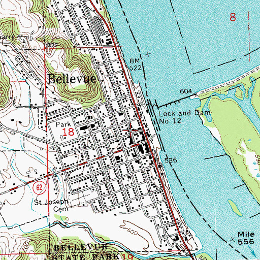 Topographic Map of Mercy Health Center, IA