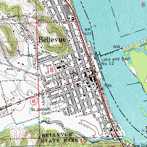 Topographic Map of First Presbyterian Church, IA