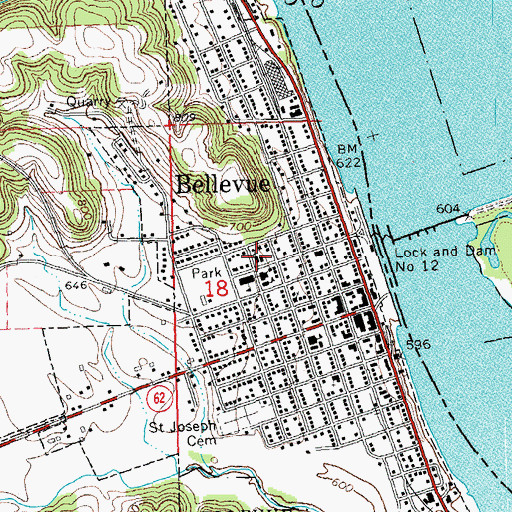 Topographic Map of Saint Josephs Catholic Church, IA