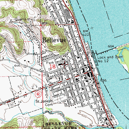 Topographic Map of Marquette Catholic Schools - Saint Joseph's Elementary School, IA