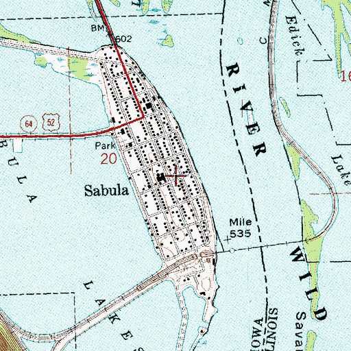 Topographic Map of Calvary Lutheran Church, IA