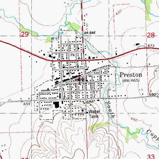 Topographic Map of Saint Johns Lutheran Church, IA