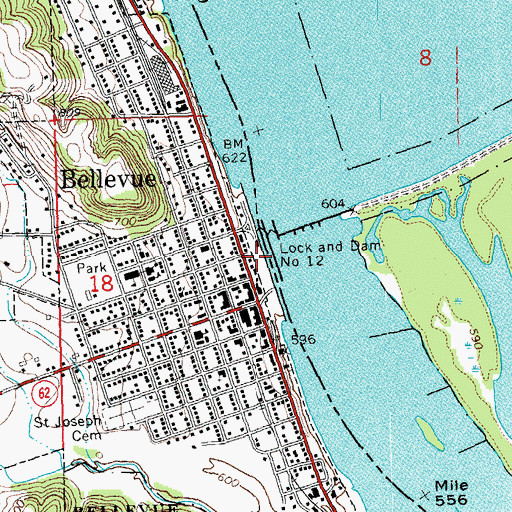Topographic Map of Riverfront Park, IA