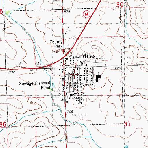 Topographic Map of Methodist Church, IA