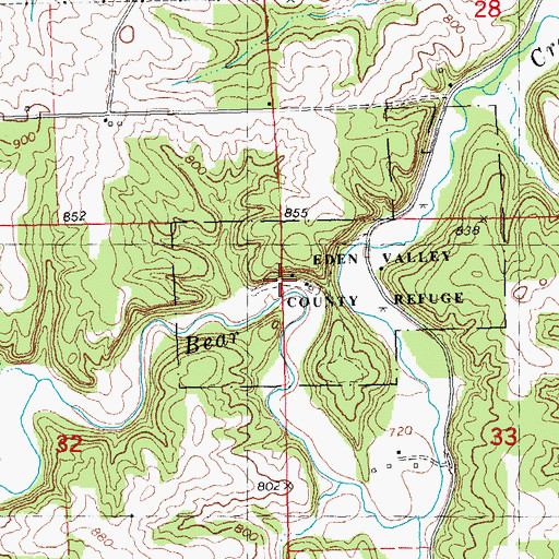 Topographic Map of Eden Valley Nature Centure, IA
