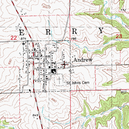 Topographic Map of Salem Lutheran Church, IA
