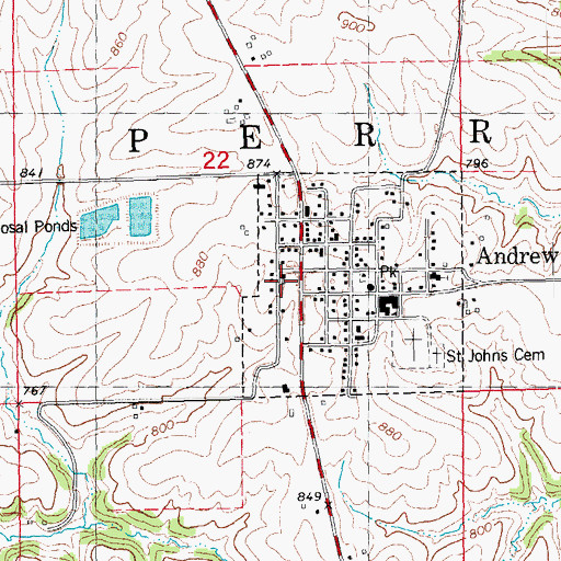 Topographic Map of Presbyterian Church, IA