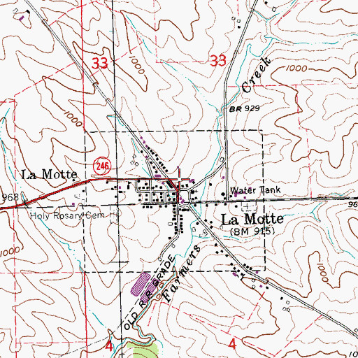 Topographic Map of La Motte (historical), IA