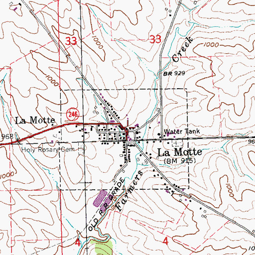 Topographic Map of La Motte Post Office, IA