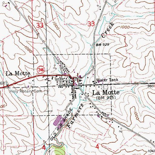 Topographic Map of Holy Rosary Parish, IA