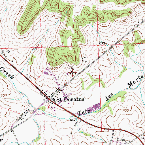 Topographic Map of Saint Donatus Catholic Church, IA