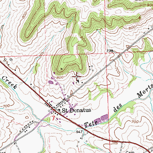 Topographic Map of Saint Donatus Catholic Cemetery, IA
