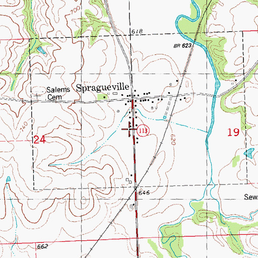 Topographic Map of Salem Lutheran Church, IA