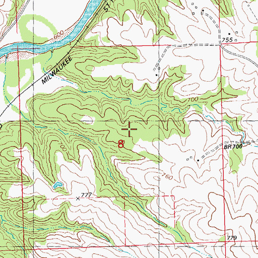 Topographic Map of Russell Farm Cemetery, IA