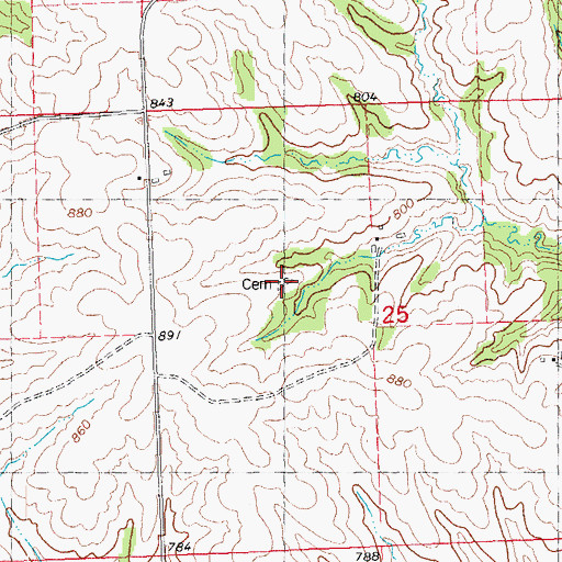 Topographic Map of Homan Farm Cemetery, IA
