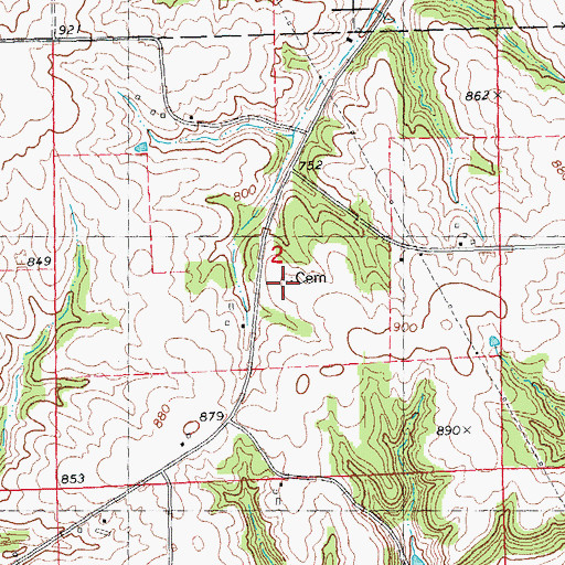 Topographic Map of Monner Farm Cemetery, IA