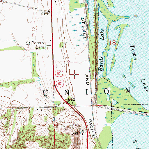Topographic Map of Simpson Cemetery, IA
