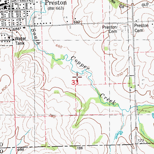 Topographic Map of Saint Joseph Cemetery, IA