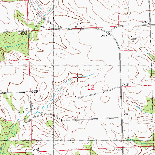 Topographic Map of Schickel Cemetery, IA