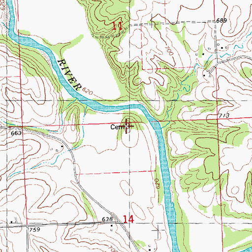 Topographic Map of North Bend School Cemetery, IA