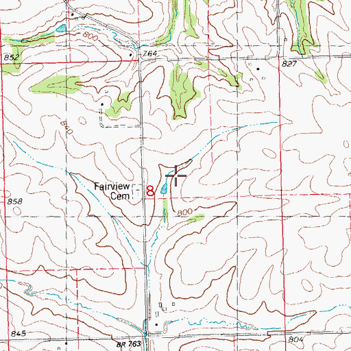 Topographic Map of Horst Farm Cemetery, IA