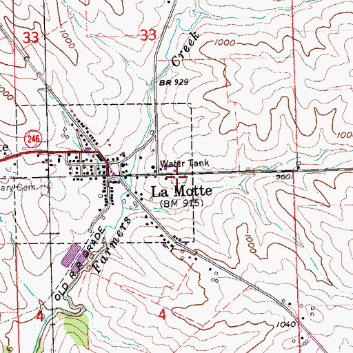 Topographic Map of East Hill Catholic Cemetery, IA
