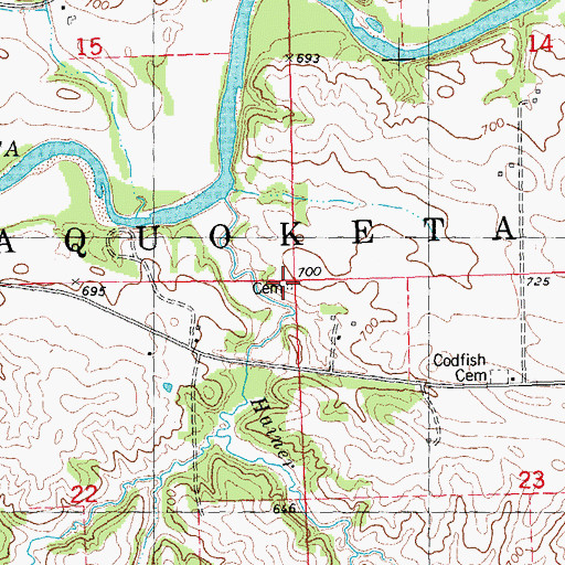 Topographic Map of Jessen Farm Cemetery, IA
