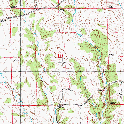 Topographic Map of Baden Cemetery, IA