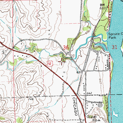 Topographic Map of Spruce Creek Catholic Cemetery, IA