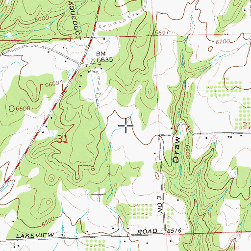 Topographic Map of Cortez Number 1 Reservoir, CO