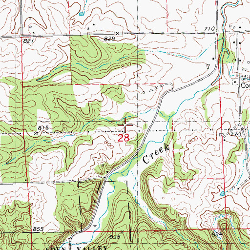 Topographic Map of Foley Farm Cemetery, IA