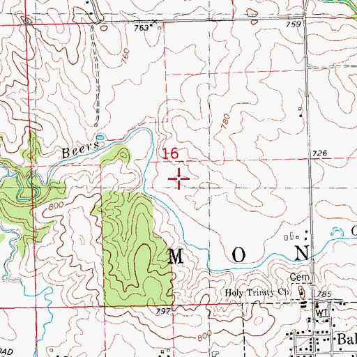 Topographic Map of Hershberger Cemetery, IA