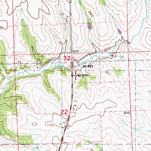 Topographic Map of Dorr Cemetery, IA