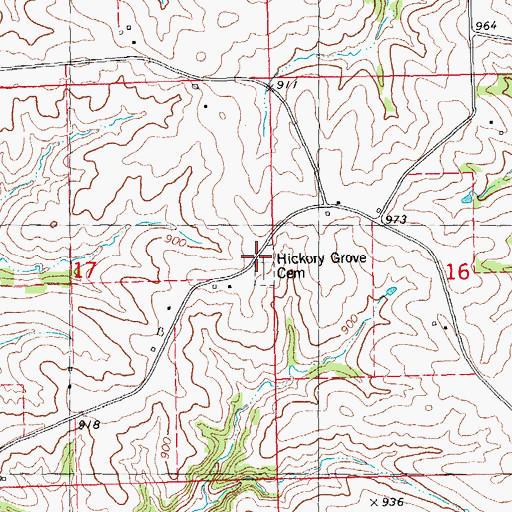 Topographic Map of William Potter Historical Marker, IA
