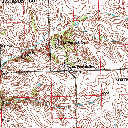 Topographic Map of Saint Patricks Church, IA
