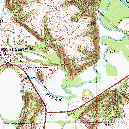 Topographic Map of Little Maquoketa River Mounds State Preserve, IA