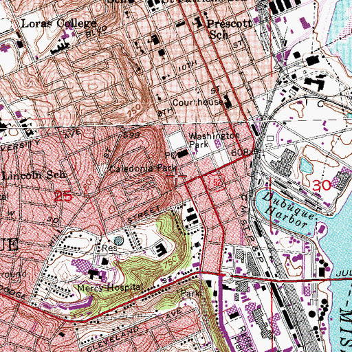 Topographic Map of Fenelon Place Elevator, IA