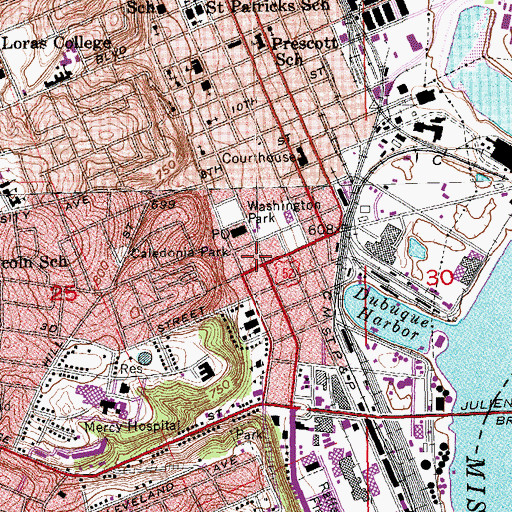 Topographic Map of Temple Beth El, IA