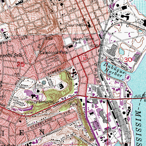 Topographic Map of Saint Raphaels Cathedral, IA