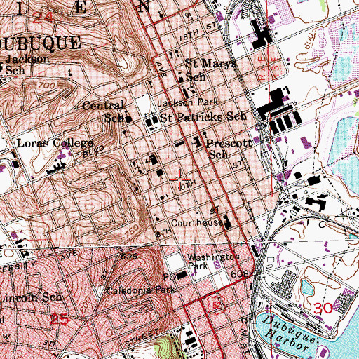 Topographic Map of Salvation Army Church, IA