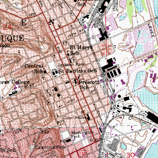 Topographic Map of Saint Johns Lutheran Church, IA