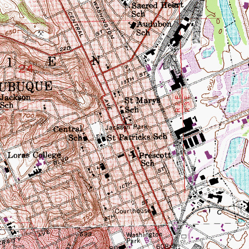 Topographic Map of Saint Marys Catholic Church, IA