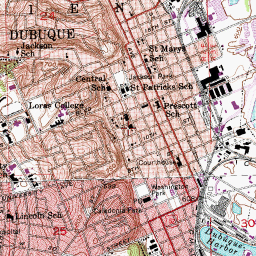 Topographic Map of Saint Lukes United Methodist Church, IA