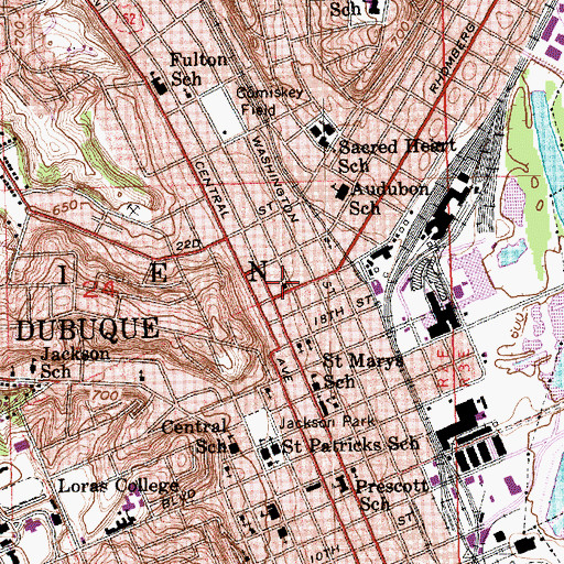 Topographic Map of Saint Paul Lutheran Church, IA