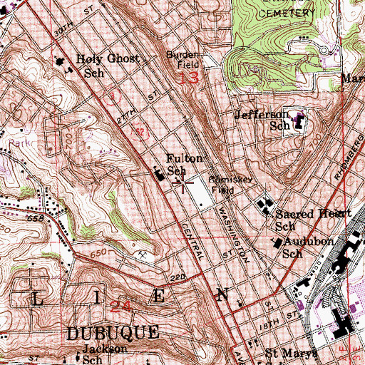 Topographic Map of Faith United Methodist Church, IA