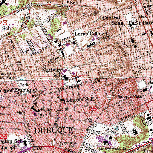 Topographic Map of Nativity Catholic Church, IA