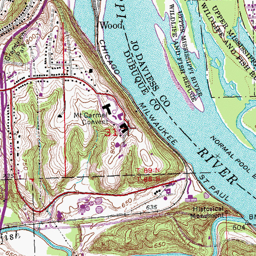 Topographic Map of Dubuque Friends Worship Group, IA