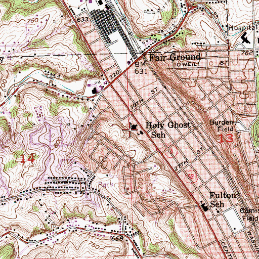 Topographic Map of Holy Ghost Catholic Church, IA