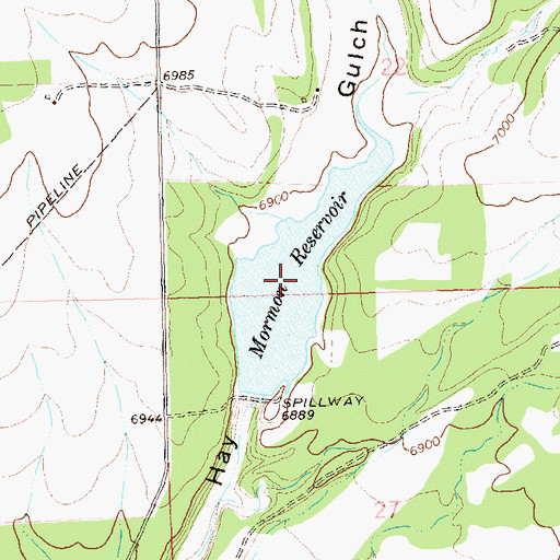 Topographic Map of Mormon Reservoir, CO